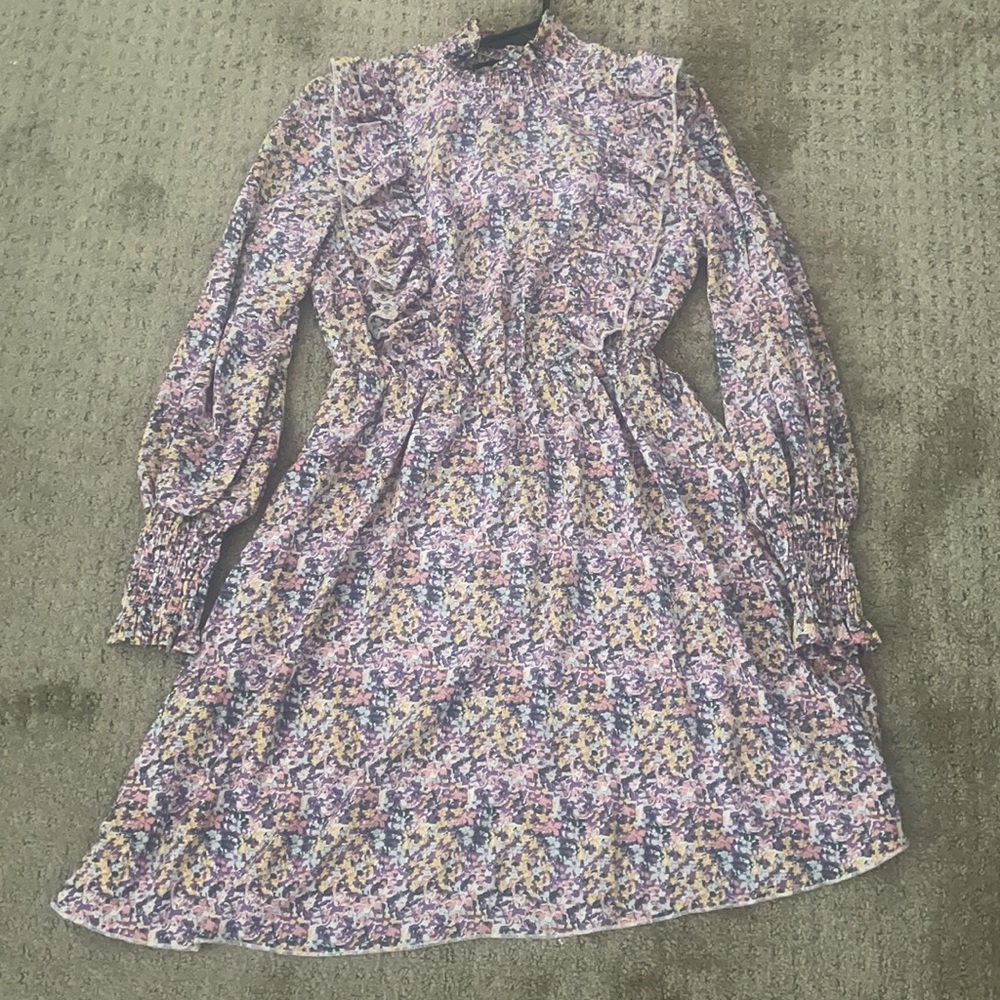 Floral Ruffle Trim Dress - Picture 4 of 7